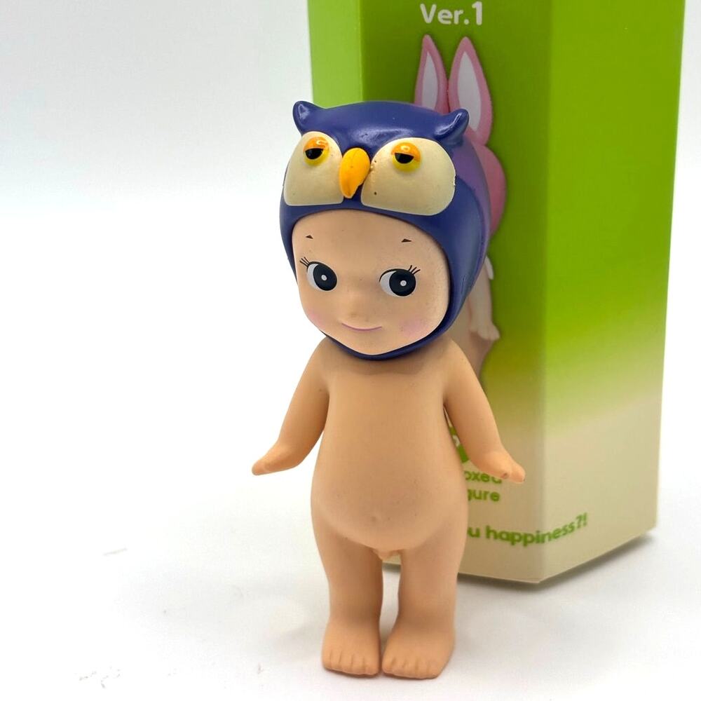 New Kawaii Cupid Angel Mini Figure in Purple Owl Costume, Cute Toy, Gift